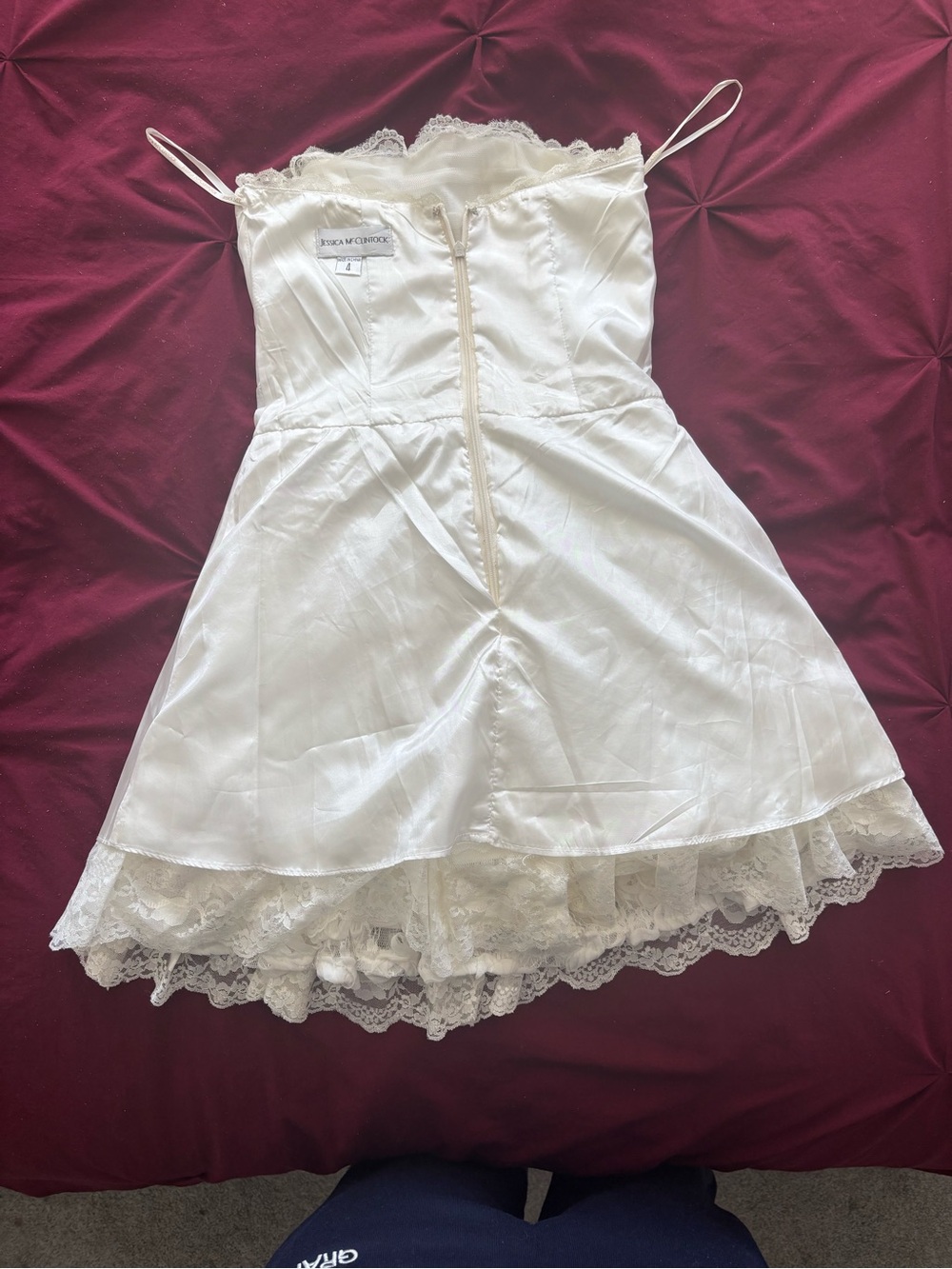 Jessica McClintock White Lace Slip Dress - Picture 9 of 16